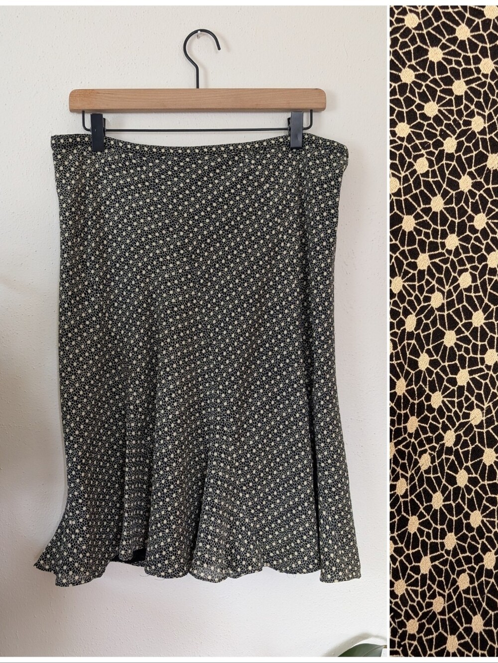Jones New York | Vintage | 90s | Silk Low Rise Skirt Knee-Length